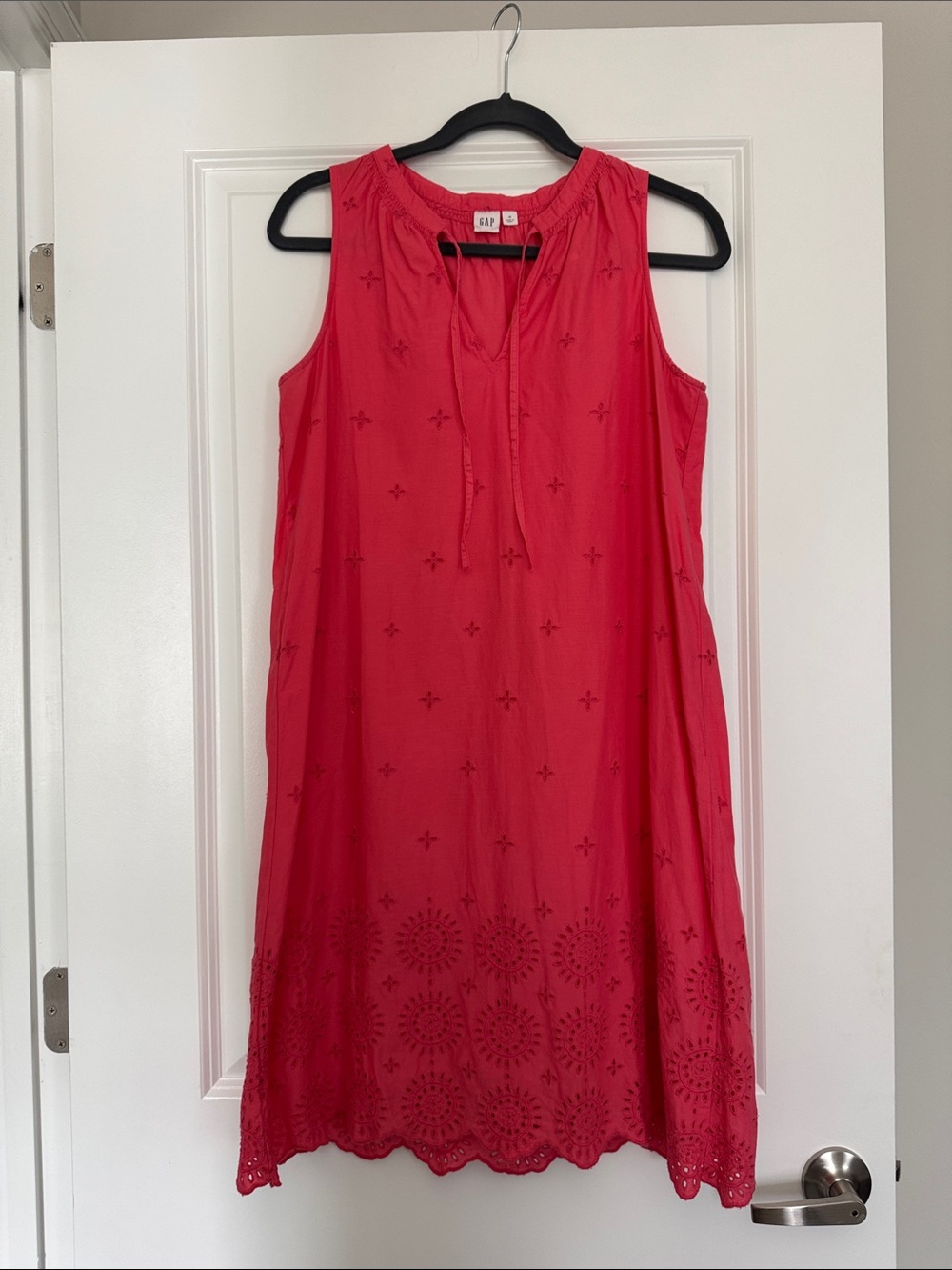 GAP Pink Sleeveless Eyelet Shift Dress